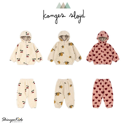 5ZShinyee▲konges slojd aw25儿童外出保暖外套摇粒绒开衫裤子