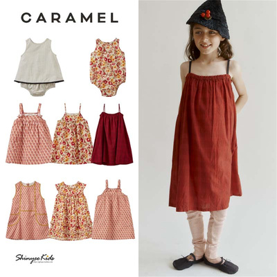5ZShinyee▲caramel ss25春夏儿童碎花吊带裙背心裙连衣裙包屁衣