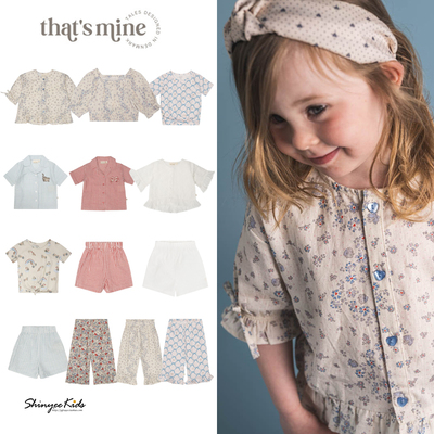 5ZShinyee▲thats mine ss25儿童小清新衬衫T恤短裤印花长裤