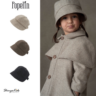 6ZShinyee▲popelin a25秋冬儿童外出保暖纯色毛呢帽子复古礼帽