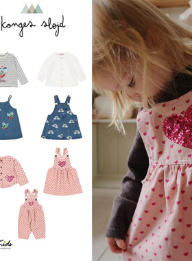 6ZShinyee▲konges slojd aw25秋冬女童衬衫T恤背带裙背带裤外套