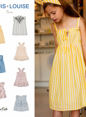 Shinyee▲louis louise ss26春夏新款女童法式印花吊带裙连衣裙