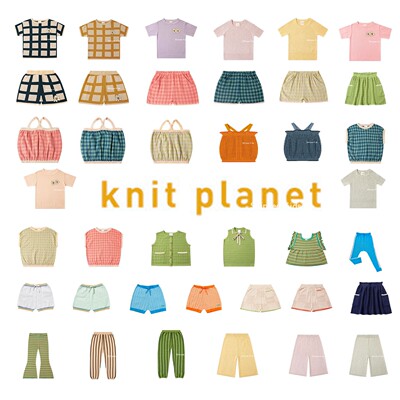 3折清仓 knit planet 春夏儿童纯棉针织上衣短裤裤子半裙套装