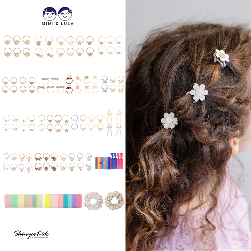 7ZShinyee▲mimi lula SS25儿童春夏花朵爱心碎花发绳头绳皮筋