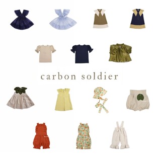 3折 carbon soldier 春夏女童连衣裙衬衫上衣裤子连体衣帽子