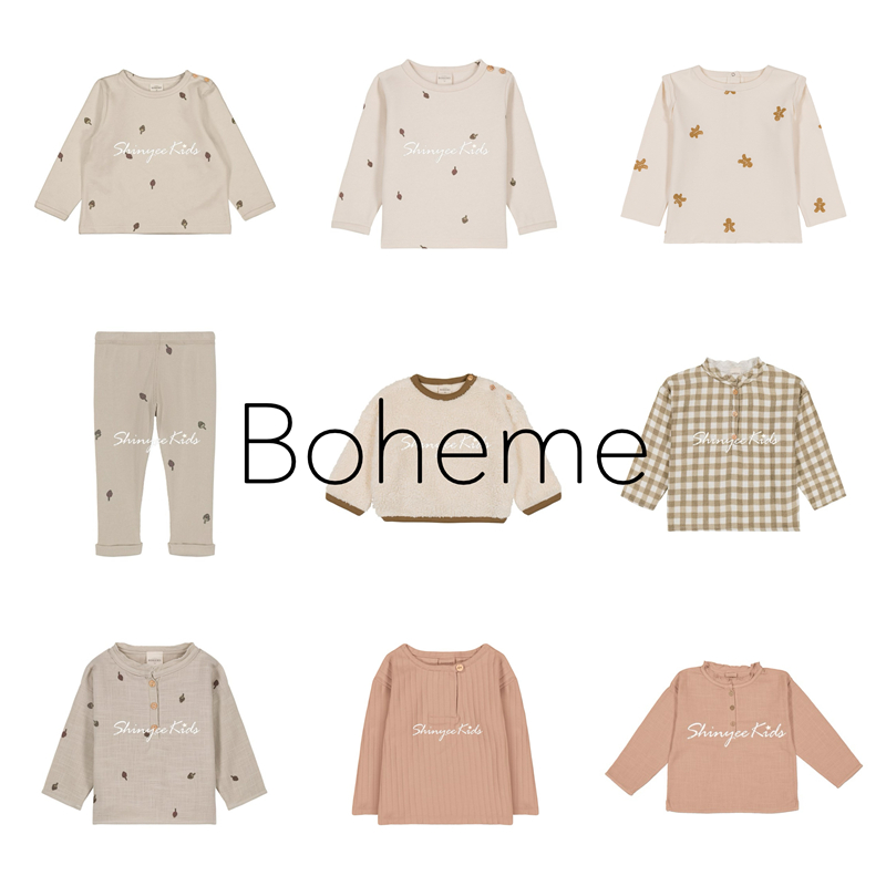 4Z清仓 法国boheme秋冬儿童有机棉T恤衬衫卫衣 打底衫打底裤