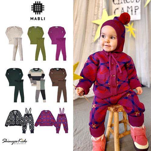 5ZShinyee▲mabli aw25秋冬儿童纯色T恤上衣打底裤针织衫背带裤
