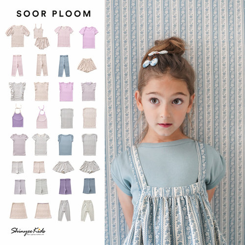 Shinyee▲soor ploom ss26春夏女童清新碎花T恤短裤套装家居服