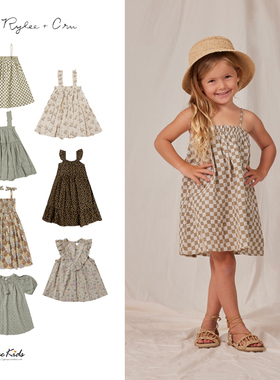 Shinyee▲rylee and cru ss23春夏儿童印花连衣裙吊带裙