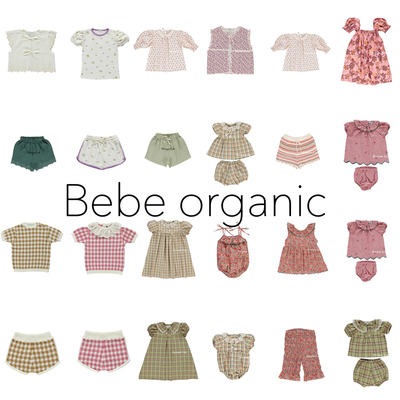 4折清仓 bebe organic 春夏儿童衬衫上衣针织衫短裤 连体衣连衣裙