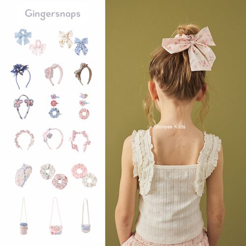 6ZShinyee▲gingersnaps ss26春夏女童蝴蝶结发箍发绳发带包包