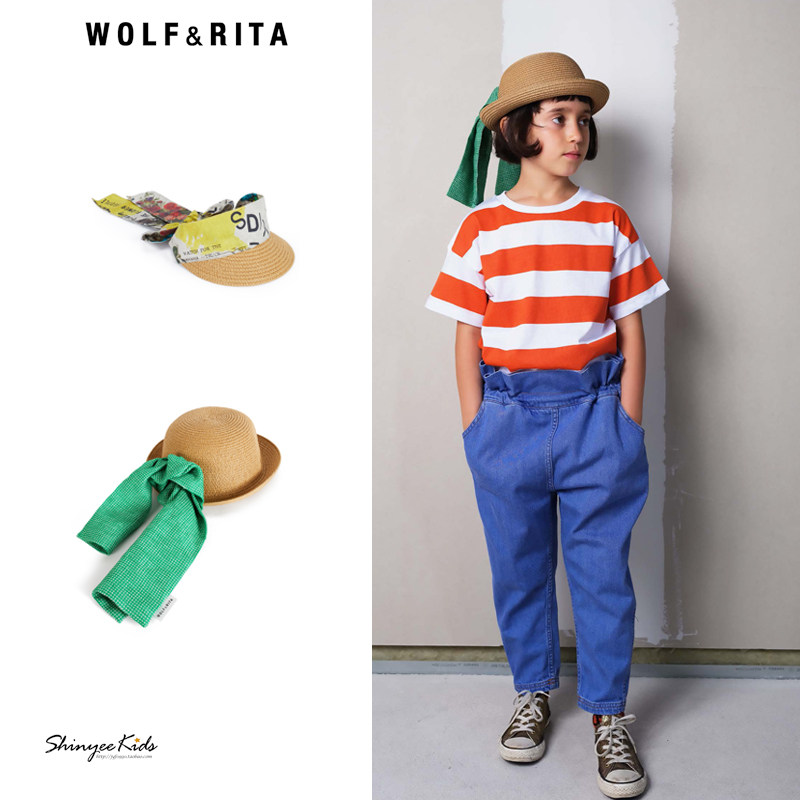 Shinyee▲wolf rita 春夏儿童系带草帽遮阳帽子太阳帽