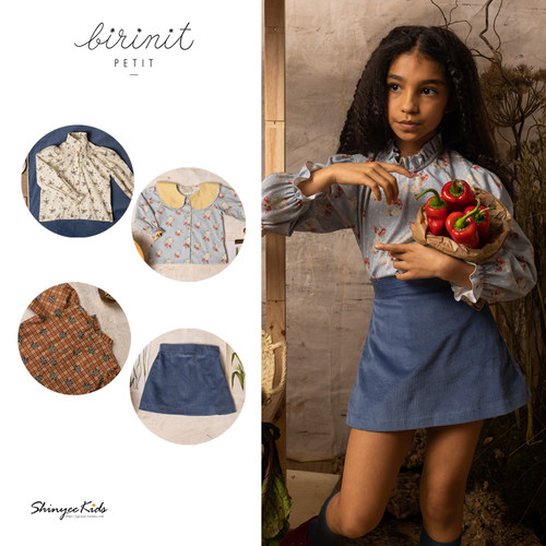 birinitpetit儿童碎花衬衫半裙