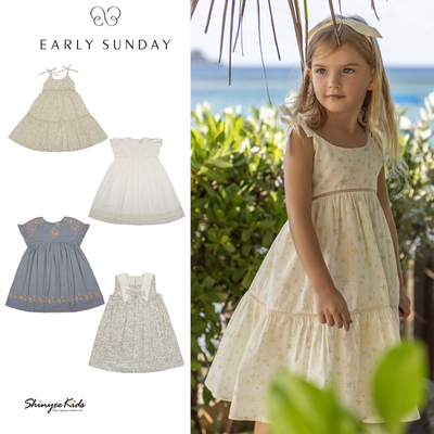 5ZShinyee▲early sunday ss25夏季女童碎花连衣裙宝宝裙子吊带裙
