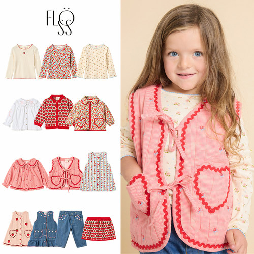 9ZShinyee▲floess aw26秋冬女童长袖打底衫衬衫棉服儿童连衣裙