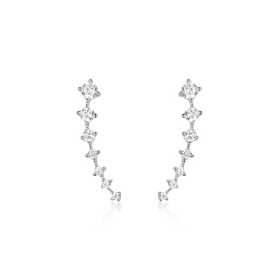 耳夹耳饰s925纯银电镀18K白金