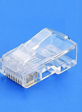 弯弹片六类网络二件分体式水晶头防缠绕CAT6网线连接头RJ45 Jack