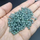 天然翡翠A货4.5mm左右蓝水小圆珠浅色特价 危料diy玉石散珠配珠