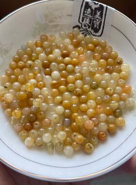 卡4.8天然金丝玉圆珠散珠