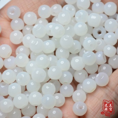 100颗一份4-8毫米白色仿玉石