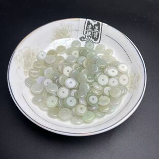 【特价处理】9毫米小平安扣翡翠A货天然玉石小扣diy手编红绳配件