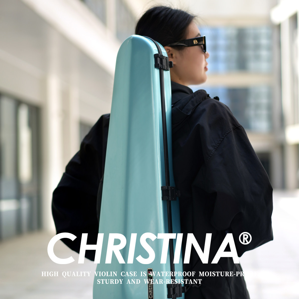 小提琴琴盒湖水蓝小提琴盒子 专业轻便易携带 超轻 4/4-1/2尺寸