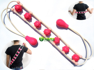 鹤祥正品腰肩背多效滚轮按摩带拉背器 舒筋活络背部按摩器