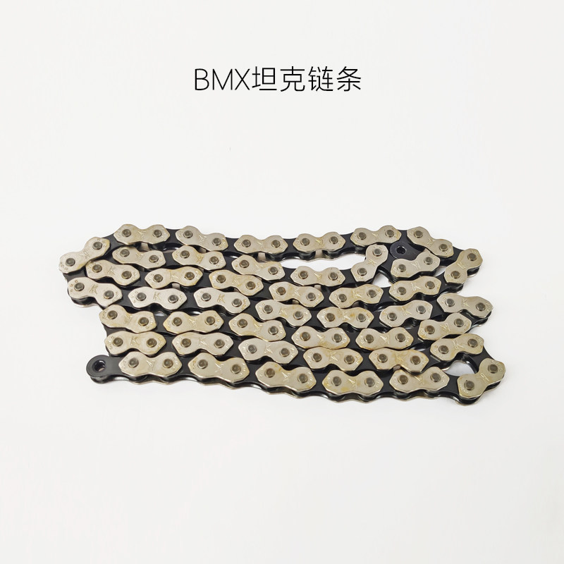 高强度单速链条半目链半截链BMX单速链条坦克链条单速件适用银色