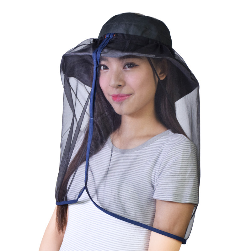 台湾uvcit户外防虫帽围网纱防蚊网眼帽帘轻薄透气防蜜蜂钓鱼装备