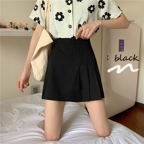 Real photo real price Korean pleated skirt with high waist and thin skirt