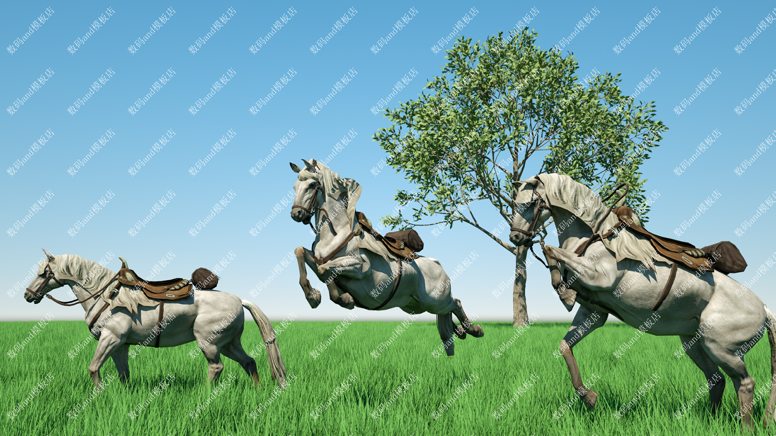 马骨骼绑定动画动物模型三维马动画3D素材,obj fbx blender c4d马怎么样,好用不?