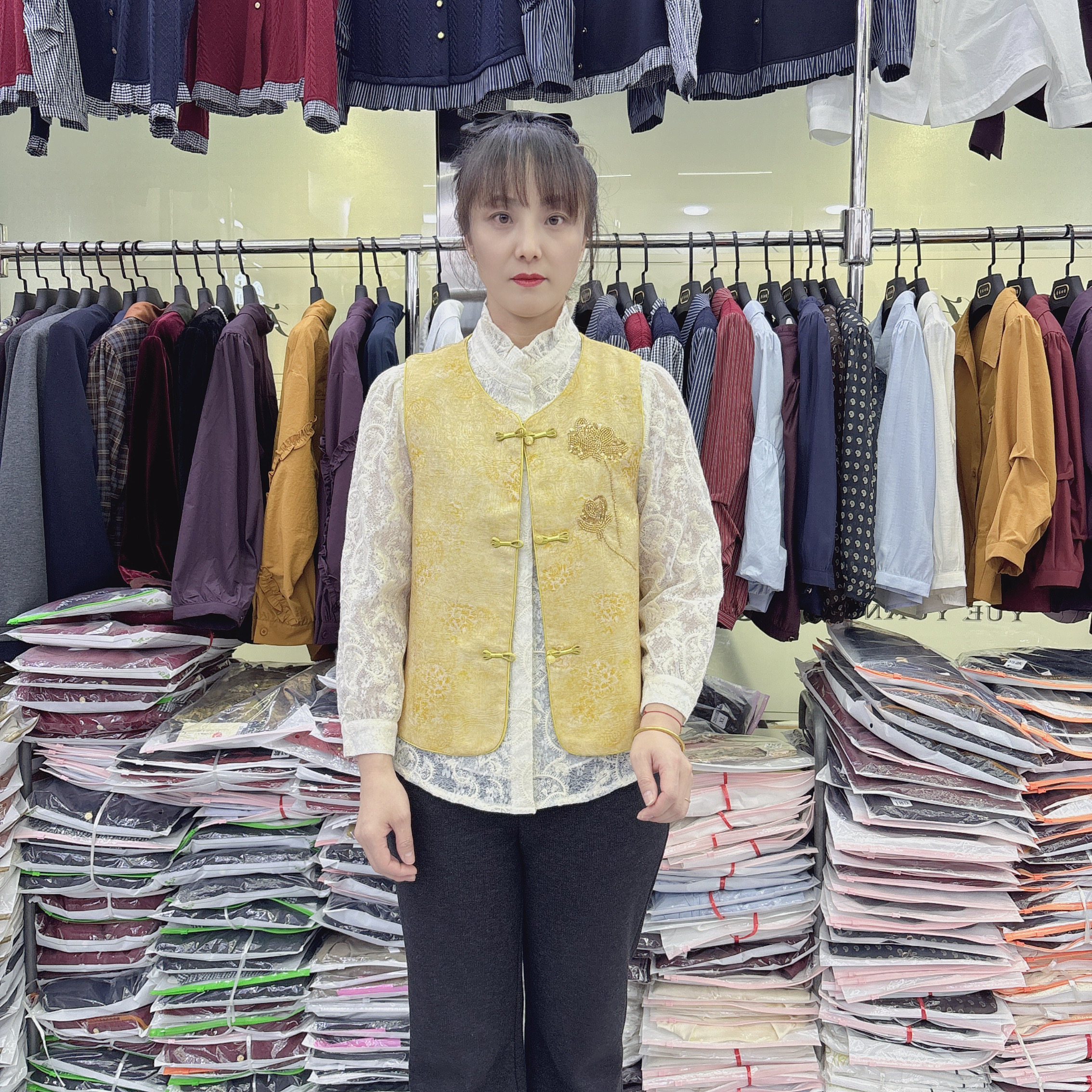 2026春新款百搭长袖圆领打底衫短款马甲外套上衣休闲两件套女国风,女装/女士精品,时尚套装,淘宝优惠券,粉丝福利购,淘宝优惠卷