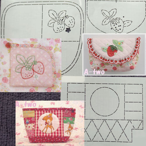 拉链包手工DIY草莓双层图纸