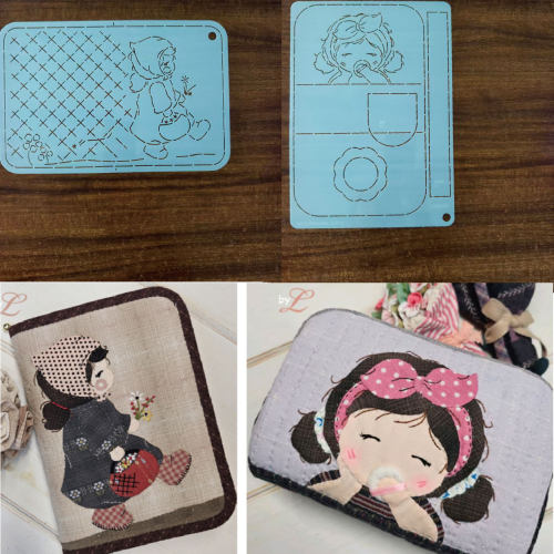手工DIY描图工具拼布软模板 女孩A6手帐书衣化妆包模板