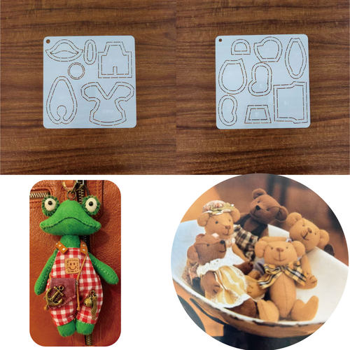 桐渊麻麻手工DIY描图工具拼布软模板 青蛙玩偶迷你泰迪熊模板