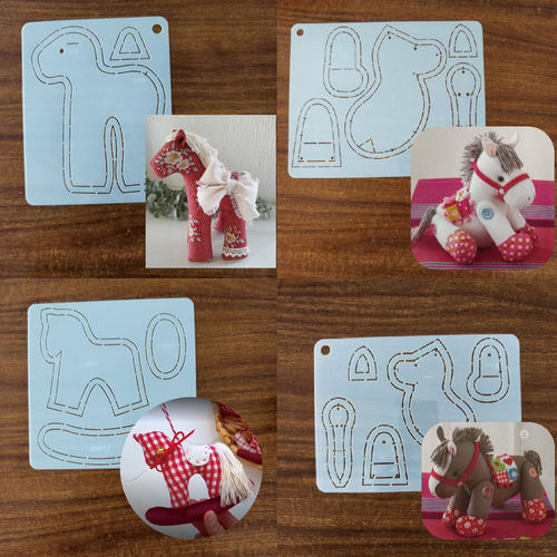 手工DIY描图工具拼布软模板生肖马摆件挂件玩偶模板