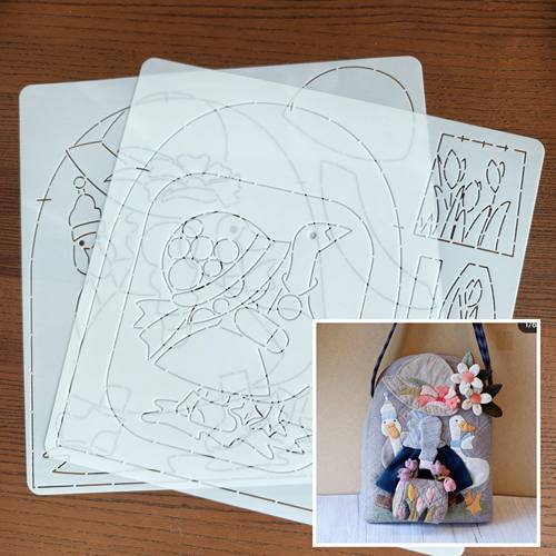 桐渊麻麻手工DIY描图工具拼布软模板 立体苏姑娘手拎包