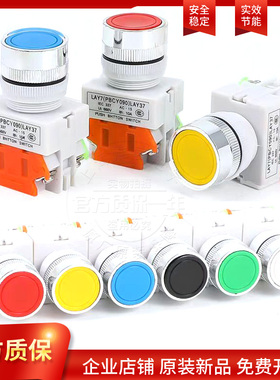 RENXI按钮控制急停开关 Y090 LAY37 LAY7 复位自锁 红绿色    