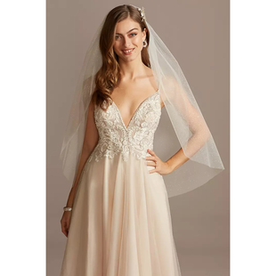 David Bridal新娘结婚中长头纱头巾薄纱 02美国专柜代购 2025