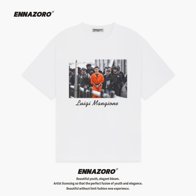 Luigi Mangione路易吉纯棉短袖T恤衫美式复古衣服T-shirt纪念衫