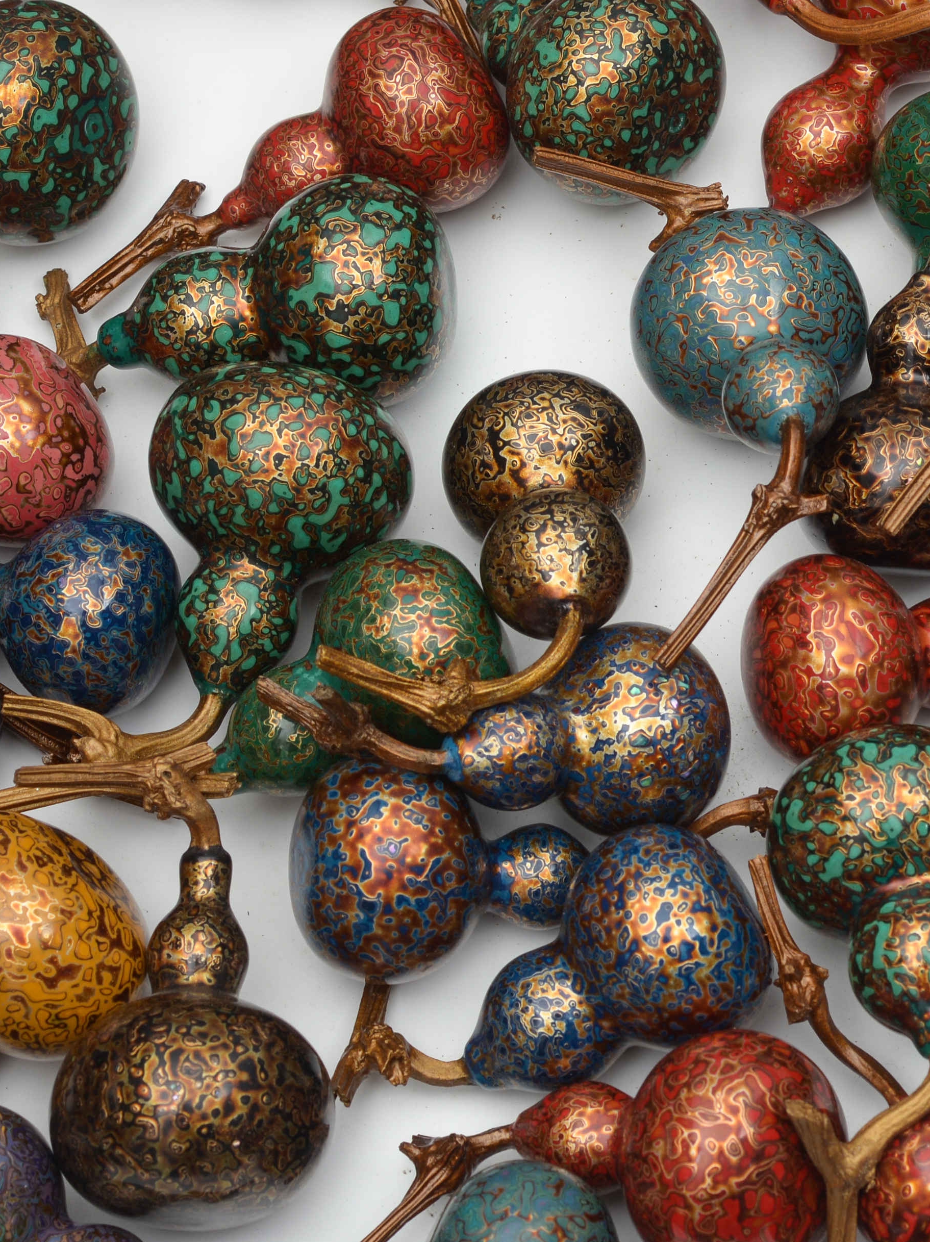 特价捡漏手捻八宝大漆葫芦文玩车挂非遗手作犀皮漆器