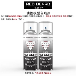 现货~！红胡子模型手办保护漆喷罐 油性 亮光 BJD消光 黑胡子模玩