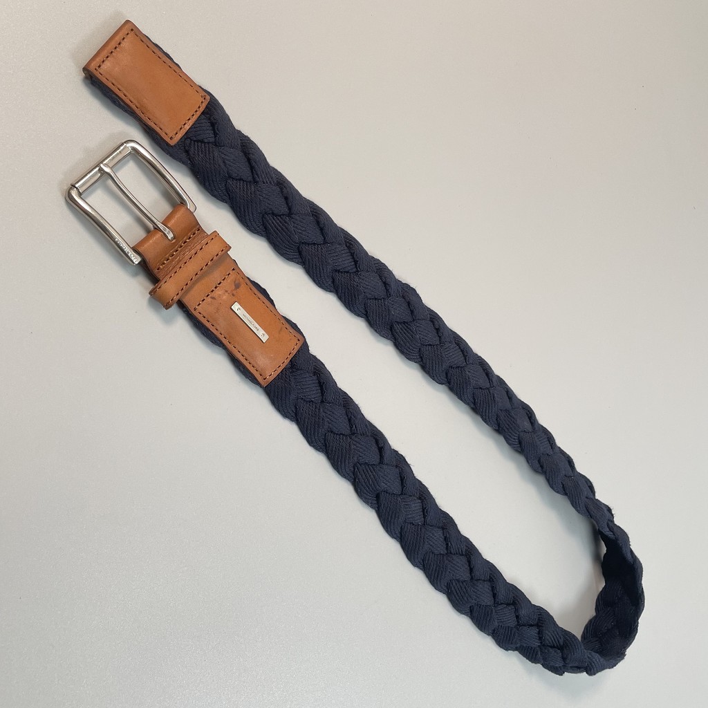 外单布配植鞣牛皮皮带针扣腰带