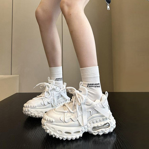 圆头网面气垫轻便厚底休闲运动