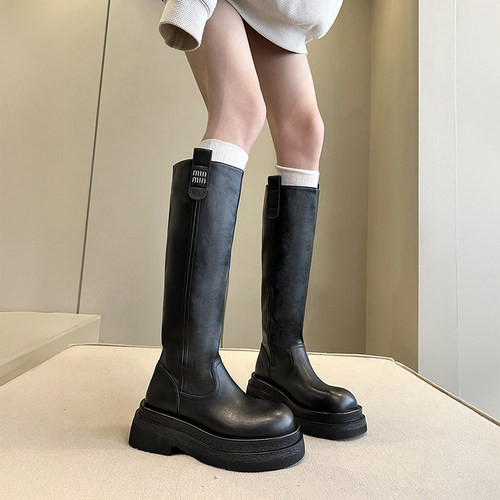 长靴不过膝厚底套筒时装靴