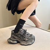 休闲鞋 2026春新款 女鞋 运动鞋 巴恩风ins潮欧货配阔腿裤 厚底老爹鞋