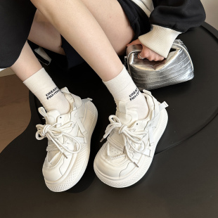 女小白鞋 WSWS｜新品 面包板鞋 大头厚底丑萌鞋 日系甜酷小众配阔腿裤