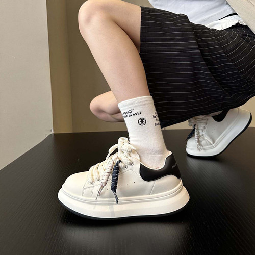 小个子厚底小白鞋女2025秋新款
