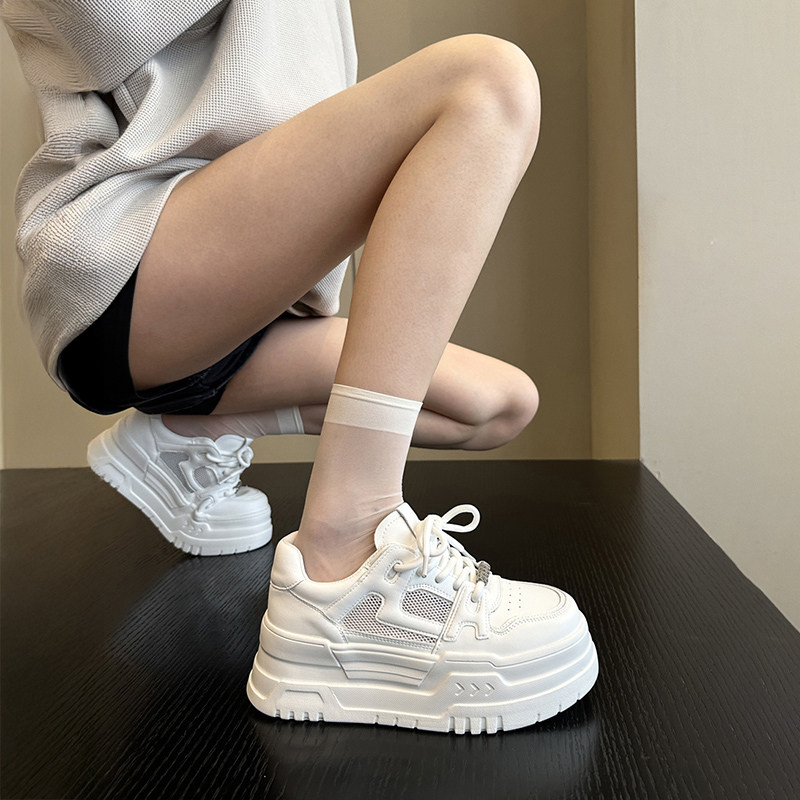 超舒服的哎~春夏全皮网纱透气轻便厚底鞋女小白鞋增高小个子板鞋,女鞋,休闲板鞋,淘宝优惠券,粉丝福利购,淘宝优惠卷