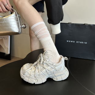 女休闲运动鞋 厚底绑带老爹鞋 要夸时髦ins潮配阔腿裤 WSWS｜这双鞋